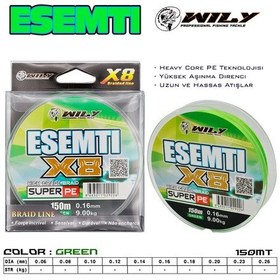 Resim Wily Esenti 8 Kat İp Misina 150 Mt Yeşil 0,23 