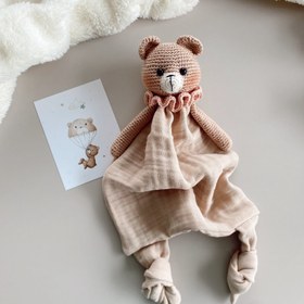 Resim Amigurumi Müslin Ayıcık Bebek Seti - Uyku Arkadaşı Pembe 