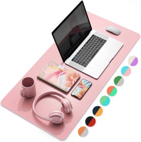 Resim Xrades Çift Renk Deri Mousepad Laptop Bilgisayar Için 80x40 Cm Pembe Ve Gri 