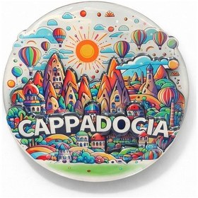 Resim Ahşap Buzdolabı Magneti Model 3 Kapadokya Temalı 