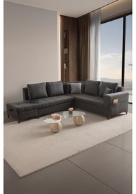 Resim Aura Köşe Koltuk Takımı Antrasit Sol Köşe Antrasit 