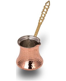 Resim Turna Bakır Kervan Cezve 7 No İnce 7 Fincan Makine Dövme Kırmızı 