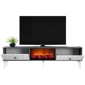 Resim Varna Tv Sehpası Şömineli Alt Modül Antrasit-beyaz 