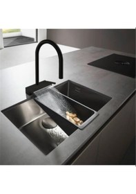 Resim Hansgrohe Aquno Select M81 Tek Kollu Eviye Bataryası 170, Çekilebilir El Duşu, 3jet, Sbox Satin Siyah Siyah 