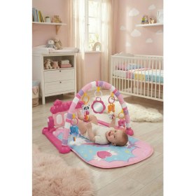 Resim Oyun Halısı Aynalı Çıngıraklı Işıklı Müzikli Pembe Unicorn Çocuk Gelişimine Yardımcı Bebek Halısı 