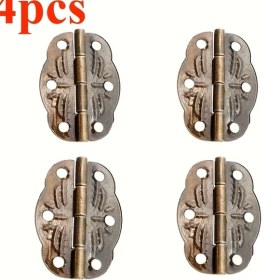 Resim Chuangyinshop 4 Adet Küçük Antika Dövme Demir 6 Delikli Menteşeli Ahşap Kutu Hediye Kutusu 