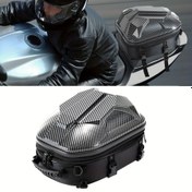 Resim Karbon Fiber Motosiklet Kuyruk Çantası, Motosiklet Sırt Çantası, Kask Çantası, Arka Paket, Sert Kabuklu Crossbody Depolama Çanta 15L-20L 