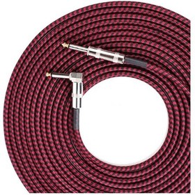 Resim Gitar Bağlantı Teli Halk Bas Performansı Gürültü Azaltma Dirsek Ses Gitar Teli, Boyut: 10m Kırmızı Siyah 