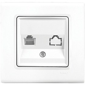 Resim Viko Linnera Beyaz Nümeris Telefon Prizi Çerçeveli 