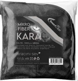 Resim Kara Mikrofiber Oto Kurulama Havlusu 50X70Cm 500Gsm - Siyah 