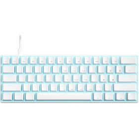 Resim Geeksen Usb Kablolu 61 Tuşlu Mekanik Klavye Led Arka Aydınlatmalı Sıcak Değiştirmeyi Destekler Mavi A Beyaz 