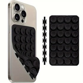 Resim 1 adet Silikon Cep Telefonu Yapışkan Tutacağı, Cep Telefonları için Uygun Emişli Cep Telefonu Kılıf Tutucu, Eller Serbest Yapışkan Cep Telefonu Kolu, Selfie ve Video için Cep Parmak Aynası Tutucu 