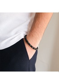 Resim Ferizz 316l Çelik Siyah Erkek Spor Kelepçe Bileklik Eblk-448 Siyah 