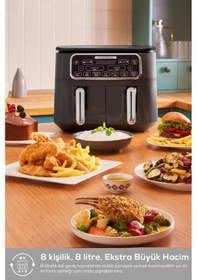 Resim Karaca Air Pro Cook Duo Köz Xxxl 8 Kişilik Airfryer 4 + 4 L 