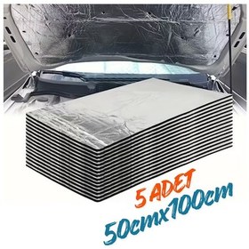 Resim Araç Oto Kaput Kapı Taban Davlumbaz Ses Yalıtım Malzemesi 6mm Alm. Folyolu Kauçuk 50cmx100cm 5adet 