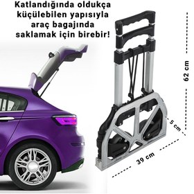 Resim Genel Markalar Katlanır Portatif Taşıma Aracı Koli Yük Paket El Arabası 80KG Kapasiteli 