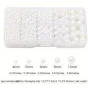 Resim 820 Adet Şık Plastik İnci Boncuk Çeşitleri Seti, Şapka, Saç Aksesuarları, Giyim, Ayakkabı, Çanta İçin Çok Yönlü DIY İnci Süslemeleri - Moda El İşi İncileri İnci Yerleştirme Aracı Gerektirir 