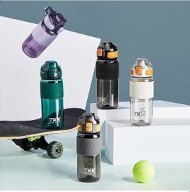 Resim Tkk T1025 Çift Kullanım Pipetli/rahat İçim Beyaz Tritan Matara 600ml 