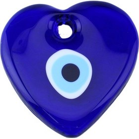 Resim Tahtakaletoptanci Cam Nazar Boncuğu Delikli Kalp Modeli Küçük 