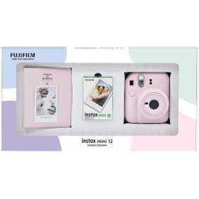 Resim Fujifilm Instax Mini 12 Pembe Fotoğraf Makinesi 10'lu Film ve Pvc Albüm Bundle Box 