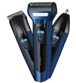 Resim Turbo 3'lü Set Saç Sakal Kesme Tıraş Makinesi Burun Kılı Alma 3in1 Pro Model Erkek Bakım Seti 