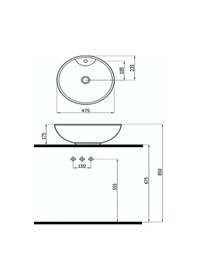 Resim Newarc 5010 Çanak Tezgah Üstü Lavabo 