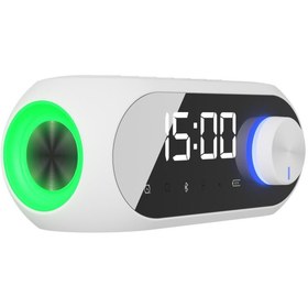 Resim Mikado MD-W7 1200mAh 5W Beyaz Bluetooth-Aux-Derece-Usb-FM (RADYO) Alarmlı Saat Speaker Speaker 