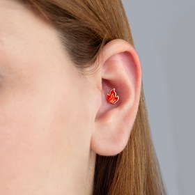 Resim Alev Altın Piercing 
