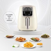 Resim Karaca Air Pro Cook Xl 2 In 1 Konuşan Airfryer Fritöz Iconic Beige 4 Kişilik 
