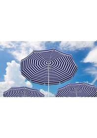 Resim Elite 120/10 Plaj Bahçe Şemsiyesi - Mavi Çizgili 