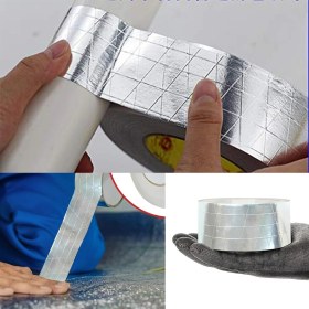Resim Fiberglas Lif Takviyeli Yapışkanlı Alüminyum Folyo Bant 96 mm x 25 Metre Yanmaz Yalıtım Bandı 