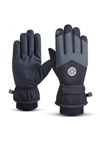 Resim Skywheel Su Ve Rüzgar Geçirmez, Dokunmatik Ekran Uyumlu Yetişkin Kar Kayak Eldiveni Siyah 