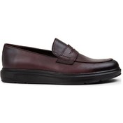 Resim Deery Hakiki Deri Bordo Comfort Erkek Loafer - 01839mbrdp04 Bordo 