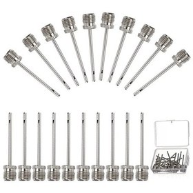 Resim Neevoyu 20 Adet Paslanmaz Çelik Spor Topu Şişirme İğneleri Futbol Basketbol Voleybol Yoga Topu Hava Pompa İğneleri 