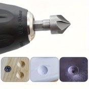 Resim 3-Lü Hex Şaft Çekirdek Delme Uçları, Dayanıklı Metal Çentik Delme Uçları, Ağaç İşleme Delik Açıcı, Hexagonal Kolu Çekirdek Freze Kesici, Ağaç İşleme için Rahat Çivileme Aracı 