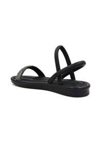 Resim Prego Termo Kaymaz Taban Taş Biye Detaylı Günlük Kadın Sandalet Siyah Siyah 