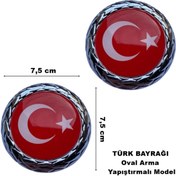 Resim midline Türk bayrağı arma yuvarlak çelenk bayrak arma yapıştırma model bagaj arması 2 adt midline 