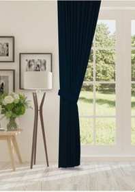 Resim Cheap's Home Petek Dokulu Kadife Dokuma Sık 1 X 3 Pileli Fon Perde Koyu Petrol 