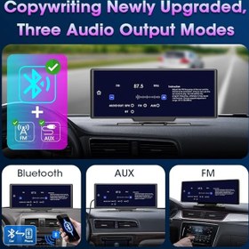 Resim Çeşithane 10.26” CarPlay Dashcam – 4K WiFi & GPS Destekli Çift Lens Araç Kamerası, Ön + Arka 4K Dash Kamera, Dokunmatik Ekranlı Araç DVR, Park Monitörü 