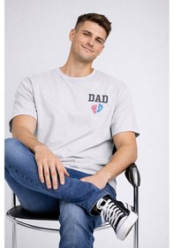 Resim Nevermind Anne Baba Kombini Mom Dad Baskılı Çift Tişört Oversize Unisex 2 L Antrasit 