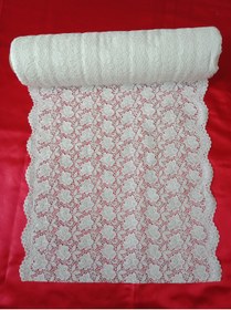 Resim HANK TİCARET 5 Metre Pvc Dantel Raf Sehpa Masa Fiskos Örtüsü Beyaz Gül Desen 