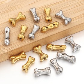 Resim 5 Adet 304 Paslanmaz Çelik Kemik Şekilli Ara Boncuk – DIY Bileklik, Kolye, Halhal ve Telefon Kayışı Aksesuarları için Takı Yapım Malzemeleri, El İşi Dekoratif Boncuklar, Noel Hediyesi 