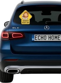 Resim Araba Arkası Arabada Bebek Var Sticker Oto Sticker – Uyuyan Oyuncaklı Kız Bebek 