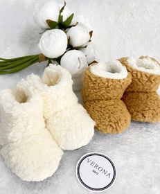 Resim VERONA TARZ Bebek Çocuk Panduf Ev Botu 2 Adet Unisex Pelüş Çift Renk Kaymaz Taban 