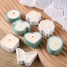 Resim DIY Mini Yuvarlak Kare Kelebek Sincap Mum Kavanozu Silikon Kalıp Aşk Mantarı Yuvarlak Süs Ayna Silikon Kalıp Çay Işığı Tutucu Alçı Reçine Düzenleyici El Sanatları Döküm Kalıbı Ev Dekorasyonu 