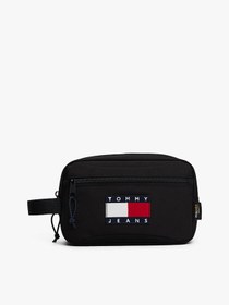 Resim Tommy Hilfiger Erkek Marka Logolu Günlük Kullanıma Uygun Siyah El Çantası AM0AM13858 BDS 