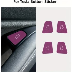 Resim Hightower Tesla Model 3 Y 2017 2024 Kapı Düğme Sticker Mor 