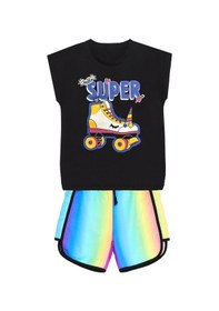 Resim Denokids Mshb&g Unicorn Paten Kız Çocuk T-shirt Şort Takım Çok Renkli 