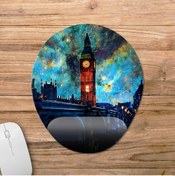 Resim Pixxa Londra - Gezgin - Seyahat Bilek Destekli Mousepad Model - 1 Oval 