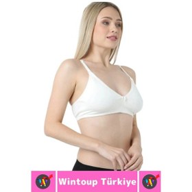 Resim Wintoup Emzirme Sütyeni Klipsli Pamuklu Hamile Lohusa Dikişsiz Balensiz Desteksiz Emzirme Sütyeni 2'li Set Beyaz - Siyah 